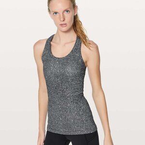 Lululemon Cool Racerback II Luminesce Splatter White Racerback Tank Top